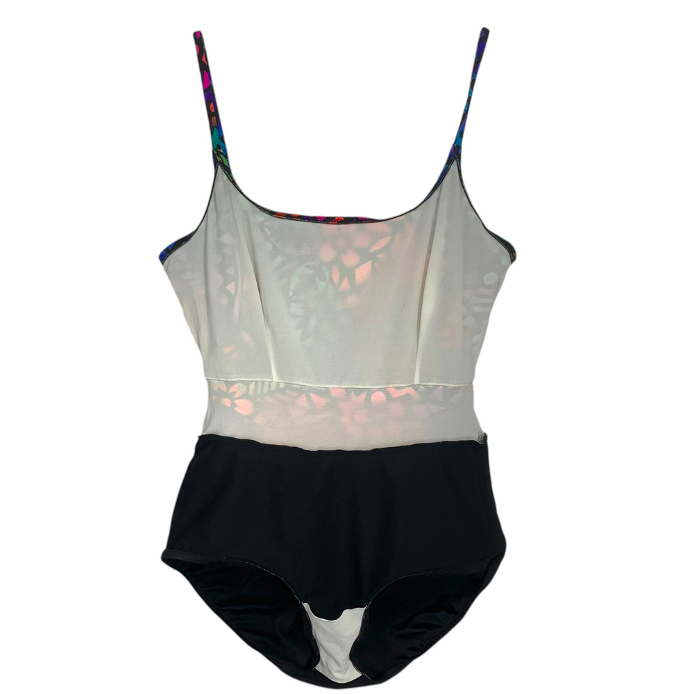 Vintage Jantzen Classics One Piece Swimsuit Womens 10 Blouson Tropical Print USA - Picture 6 of 7